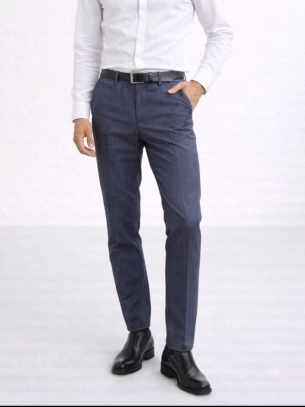 NEW The Kooples Men's Blue Slim Fit Mini Dotted Wool Pants Size 48 36381